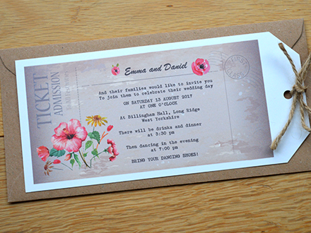 Vintage Ticket Day Invitation